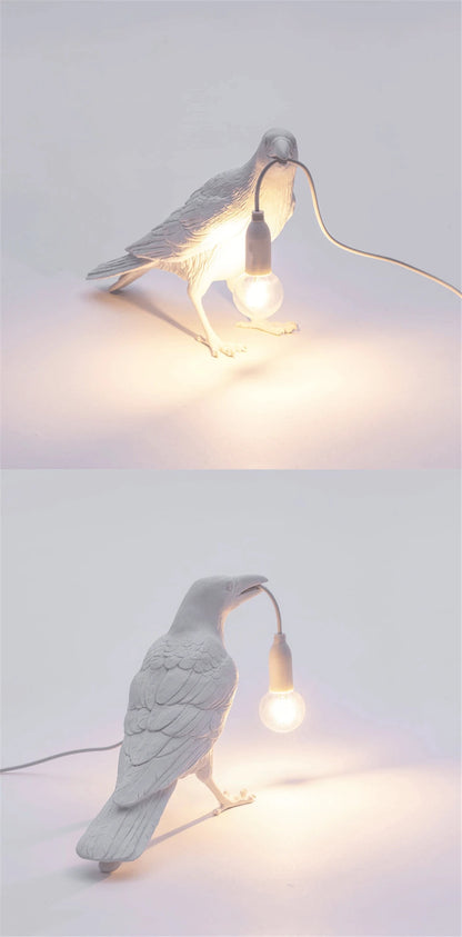 Nordic Lucky Bird Table Lamp – Creative Resin Lighting Fixture for Bedroom and Living Room