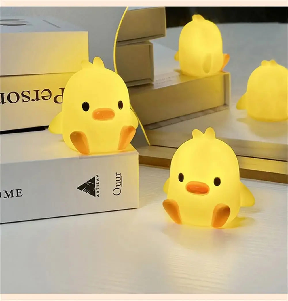 Little Yellow Duck Night Light – Cute Cartoon LED Lamp for Bedroom Decor or Holiday Gifts