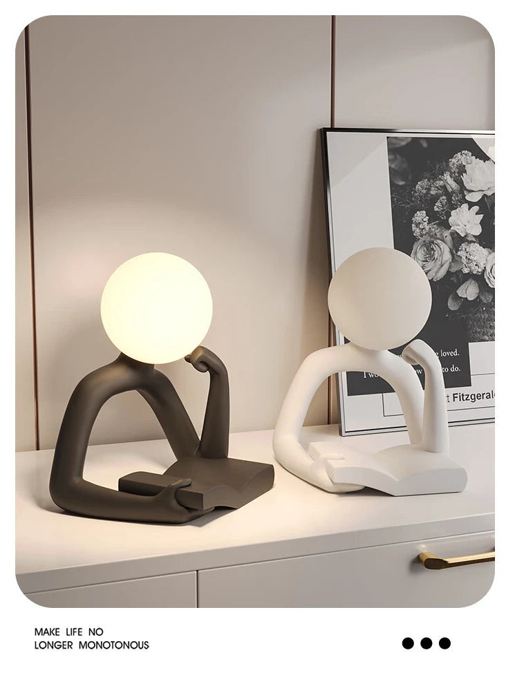 Modern Reader Desk Lamp Ornament – Resin Decorative Light for Desk and Home Decor