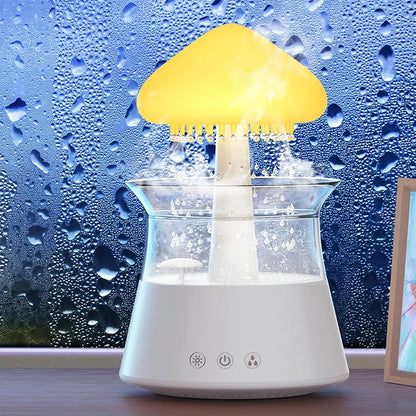 Rain Cloud Air Humidifiers 300ml with 7 Colors Mood Light Aroma Diffuser White Noise Raindrop Humidifiers for Home Bedroom Gift