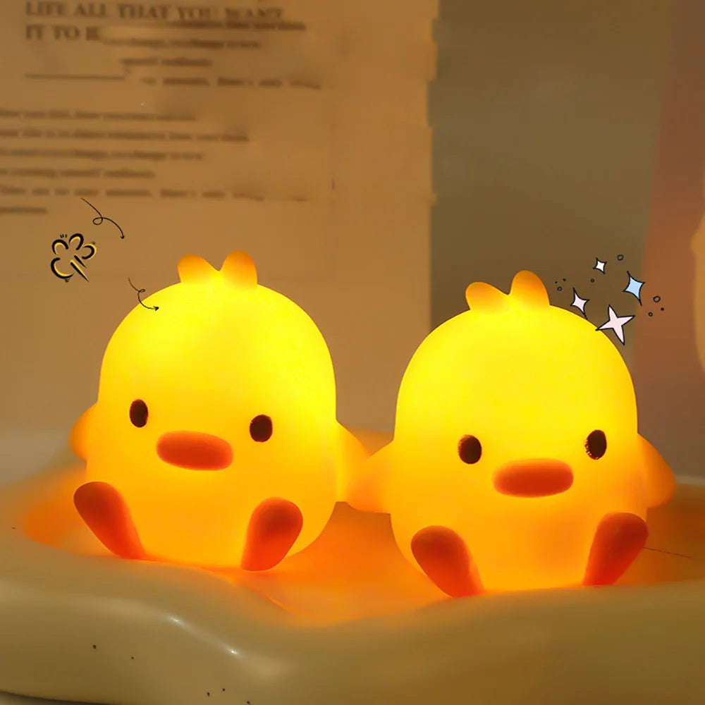 Little Yellow Duck Night Light – Cute Cartoon LED Lamp for Bedroom Decor or Holiday Gifts