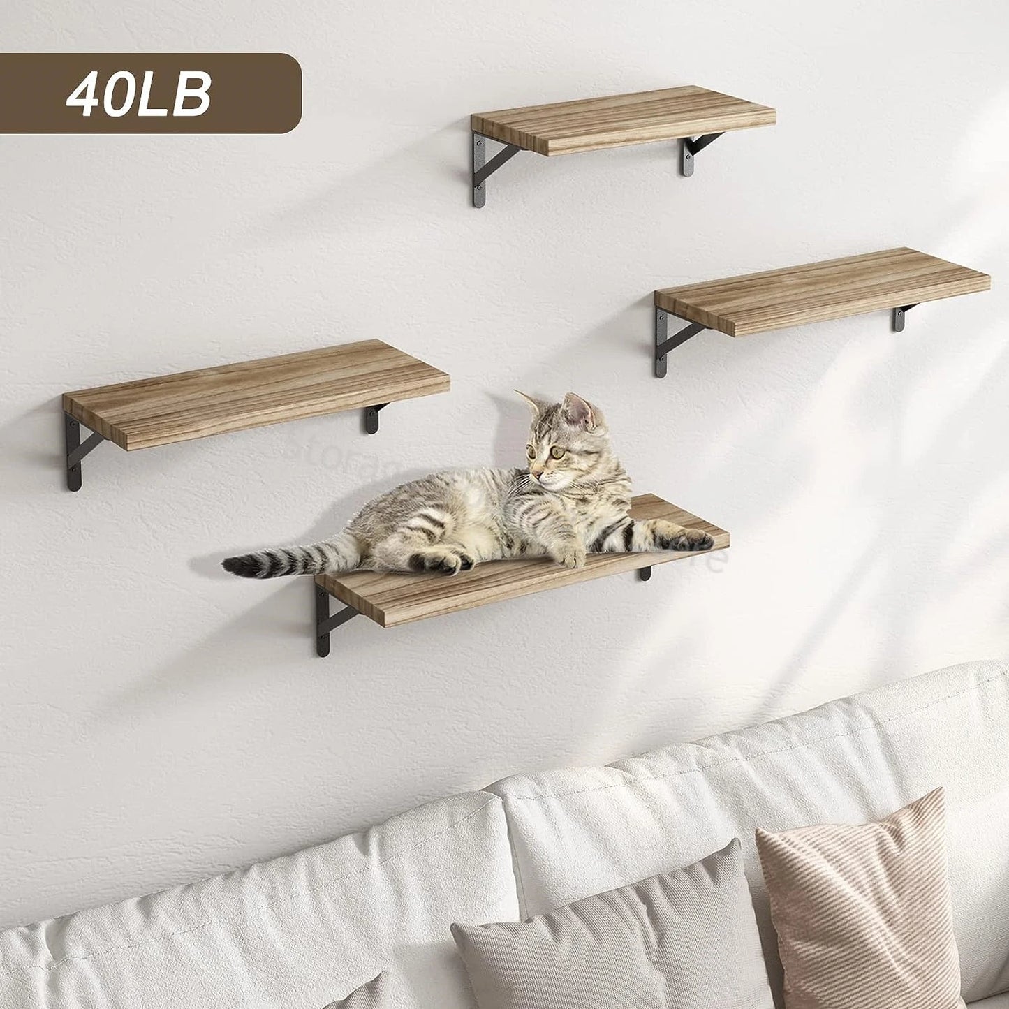 Wall-Mounted Wooden Floating Shelf – Decorative Display Organizer for Living Room, Bathroom, or Kitchen