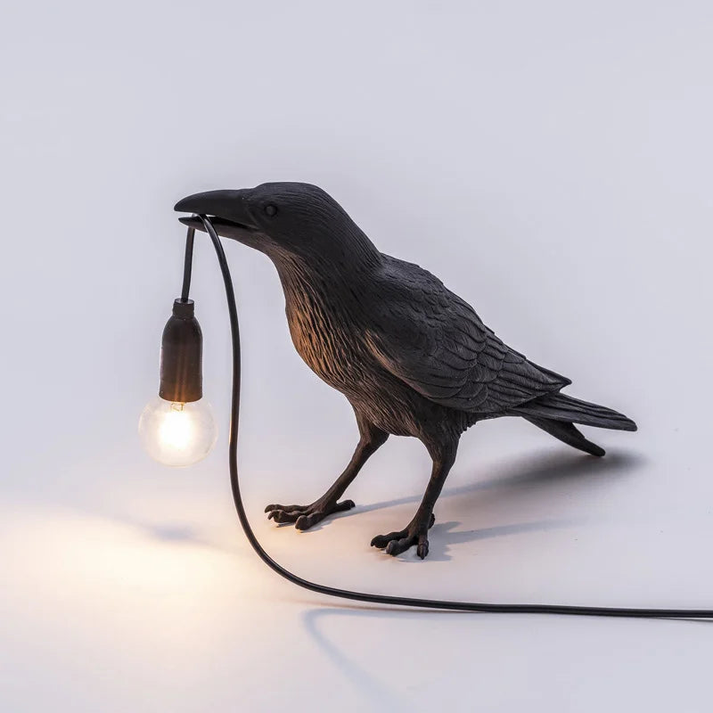 Nordic Lucky Bird Table Lamp – Creative Resin Lighting Fixture for Bedroom and Living Room