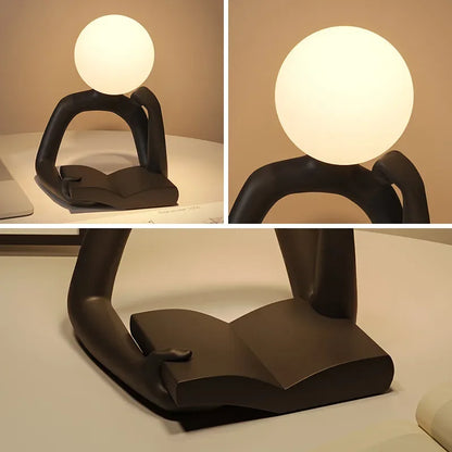 Modern Reader Desk Lamp Ornament – Resin Decorative Light for Desk and Home Decor