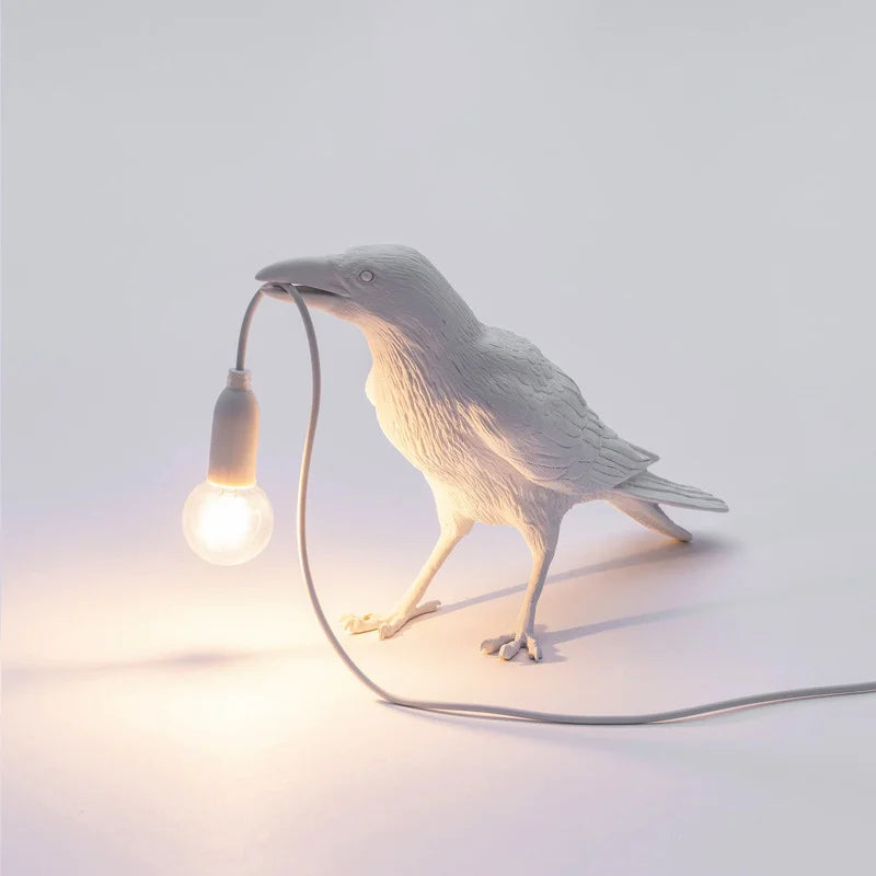 Nordic Lucky Bird Table Lamp – Creative Resin Lighting Fixture for Bedroom and Living Room