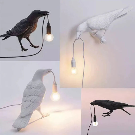 Nordic Lucky Bird Table Lamp – Creative Resin Lighting Fixture for Bedroom and Living Room