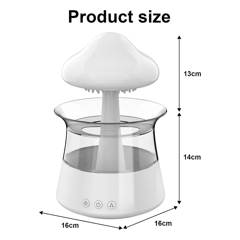 Rain Cloud Air Humidifiers 300ml with 7 Colors Mood Light Aroma Diffuser White Noise Raindrop Humidifiers for Home Bedroom Gift