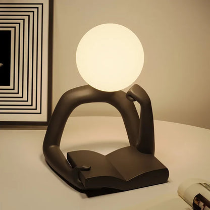 Modern Reader Desk Lamp Ornament – Resin Decorative Light for Desk and Home Decor