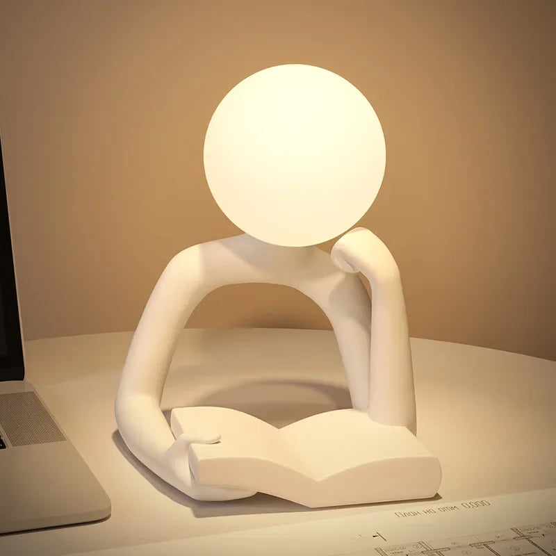 Modern Reader Desk Lamp Ornament – Resin Decorative Light for Desk and Home Decor