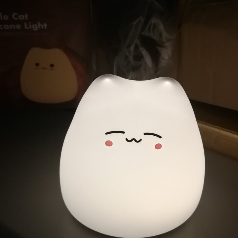 Mini Cat Night Lamp – 7-Color Touch-Control LED Light for Bedroom, Eye-Friendly and Portable