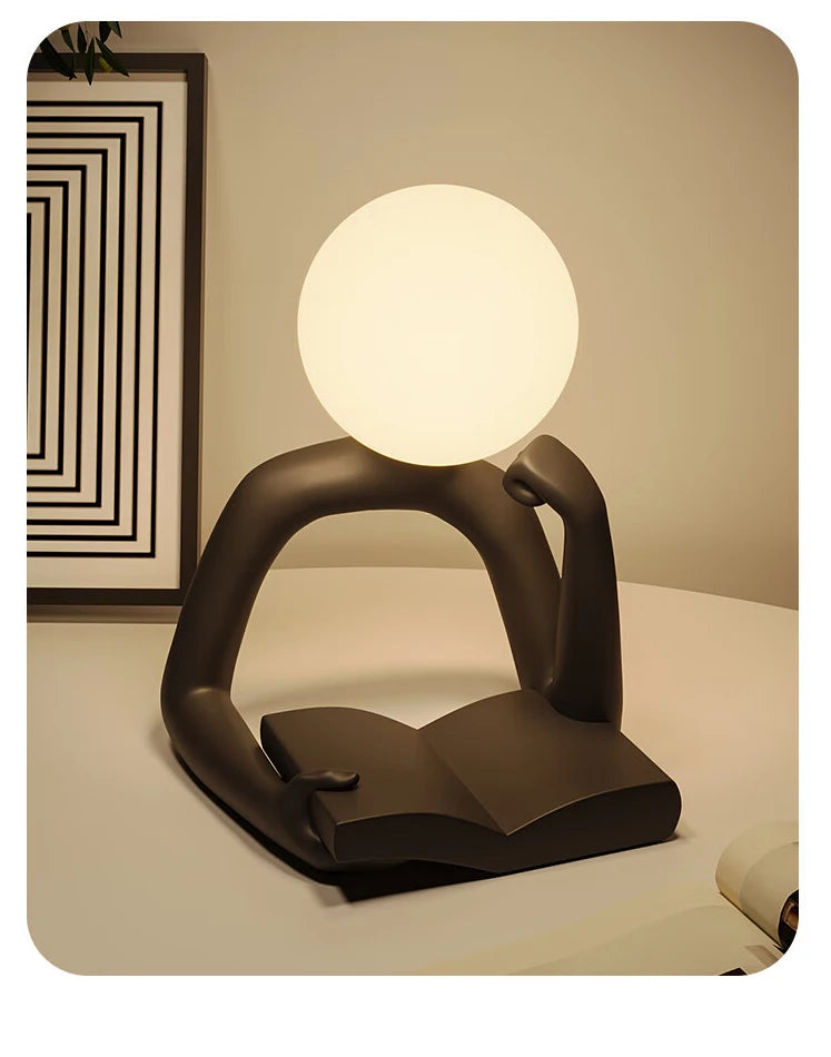 Modern Reader Desk Lamp Ornament – Resin Decorative Light for Desk and Home Decor