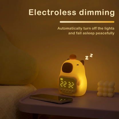 Capybara Silicone Night Light – USB Rechargeable, Dimmable Sleep Lamp for Cozy Decor