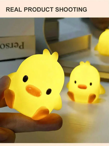 Little Yellow Duck Night Light – Cute Cartoon LED Lamp for Bedroom Decor or Holiday Gifts