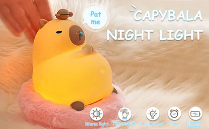 Capybara Silicone Night Light – USB Rechargeable, Dimmable Sleep Lamp for Cozy Decor