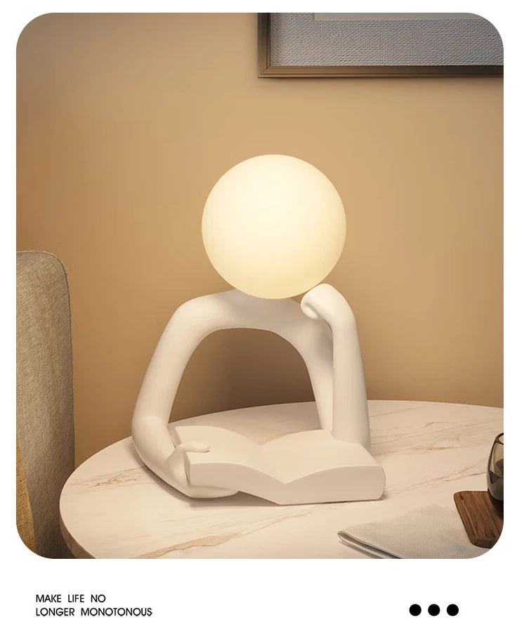 Modern Reader Desk Lamp Ornament – Resin Decorative Light for Desk and Home Decor